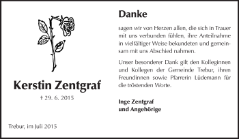 Traueranzeige von Kerstin Zentgraf von Rüsselsheimer Echo, Groß-Gerauer-Echo, Ried Echo