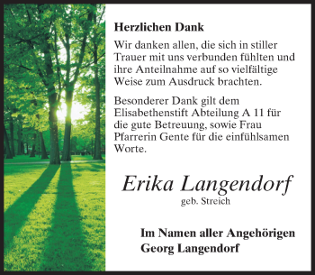Traueranzeige von Erika Langendorf von trauer.echo-online.de