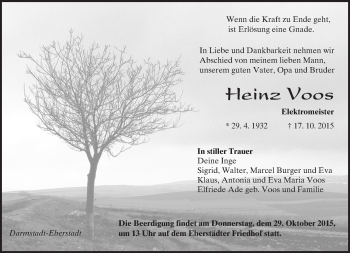 Traueranzeige von Heinz Voos von trauer.echo-online.de