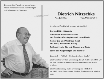 Traueranzeige von Dietrich Nitzschke von trauer.echo-online.de