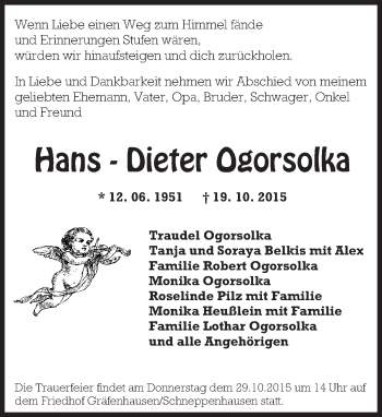 Traueranzeige von Hans-Dieter Ogorsolka von trauer.echo-online.de