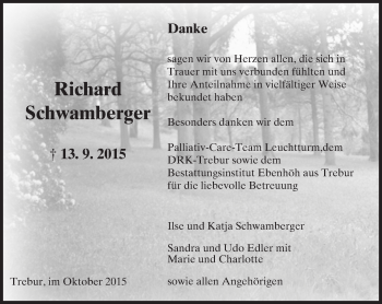Traueranzeige von Richard Schwamberger von trauer.echo-online.de