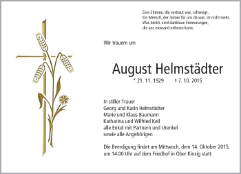 Traueranzeige von August Helmstädter von trauer.echo-online.de