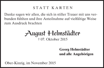 Traueranzeige von August Helmstädter von trauer.echo-online.de