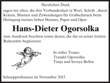 Traueranzeige von Hans-Dieter Ogorsolka von trauer.echo-online.de