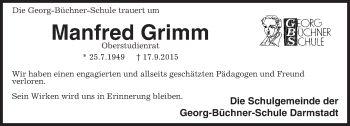 Traueranzeige von Manfed Grimm von trauer.echo-online.de