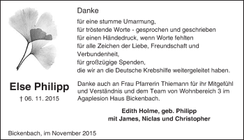 Traueranzeige von Else Philipp von trauer.echo-online.de