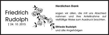 Traueranzeige von Friedrich Rudolph von trauer.echo-online.de