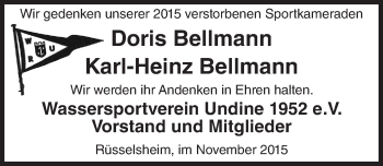 Traueranzeige von Karl-Heinz Bellmann von trauer.echo-online.de