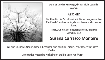 Traueranzeige von Susana Carrasco Montero von trauer.echo-online.de