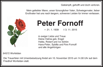 Traueranzeige von Peter Fornoff von trauer.echo-online.de