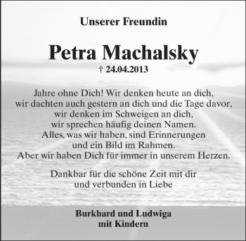 Traueranzeige von Petra Machalsky von  Idsteiner Zeitung