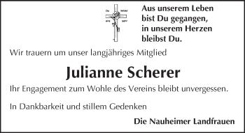 Traueranzeige von Julianne Scherer von trauer.echo-online.de