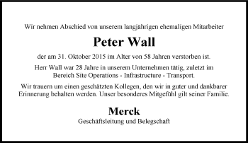 Traueranzeige von Peter Wall von trauer.echo-online.de