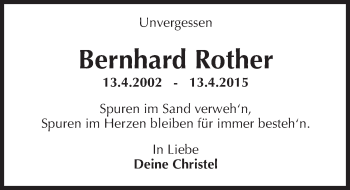 Traueranzeige von Bernhard Rother von  WI-komplett