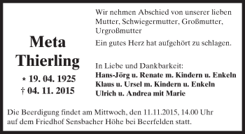 Traueranzeige von Meta Thierling von trauer.echo-online.de