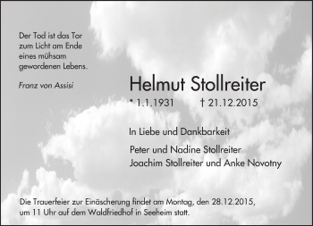 Traueranzeige von Helmut Stollreiter von Darmstädter Echo