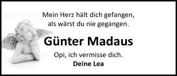 Traueranzeige von Günter Madaus von trauer.echo-online.de