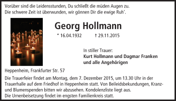 Traueranzeige von Georg Hollmann von trauer.echo-online.de