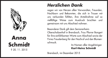 Traueranzeige von Anna Schmidt von trauer.echo-online.de