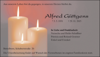 Traueranzeige von Alfred Güttgens von trauer.echo-online.de