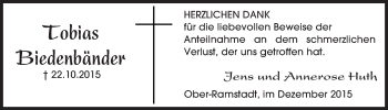 Traueranzeige von Tobias Biedenbänder von trauer.echo-online.de