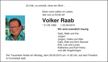Traueranzeige von Volker Raab von trauer.echo-online.de