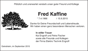 Traueranzeige von Fred Kaffine von trauer.echo-online.de