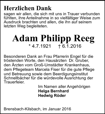 Traueranzeige von Adam Philipp Reeg von trauer.echo-online.de
