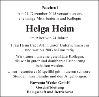 Traueranzeige von Helga Heim von trauer.echo-online.de