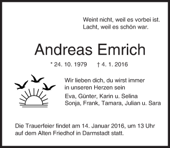 Traueranzeige von Andreas Emrich von trauer.echo-online.de