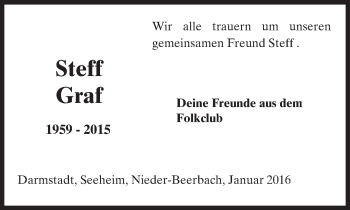 Traueranzeige von Steff Graf von trauer.echo-online.de