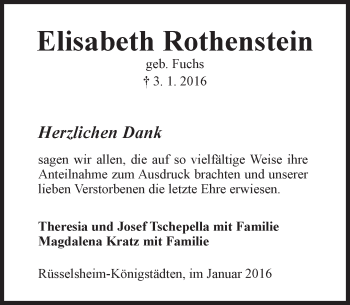 Traueranzeige von Elisabeth Rothenstein von trauer.echo-online.de Traueranzeige von Elisabeth Rothenstein von trauer.echo-online.de