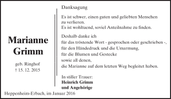 Traueranzeige von Marianne Grimm von trauer.echo-online.de