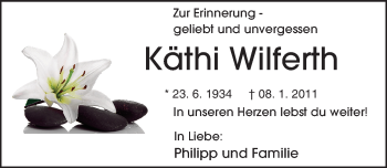 Traueranzeige von Käthi Wilferth von trauer.echo-online.de