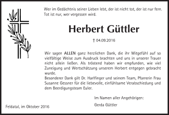 Traueranzeige von Herbert Güttler von VRM Trauer