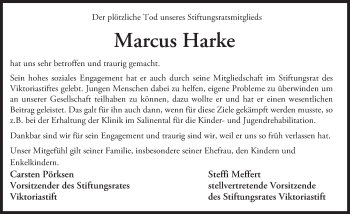 Traueranzeige von Marcus Harke von Trauerportal Rhein Main Presse