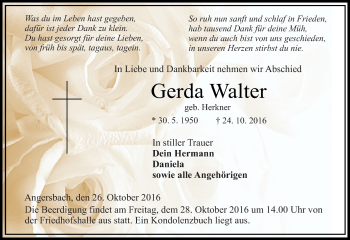 Traueranzeige von Gerda Walter von VRM Trauer