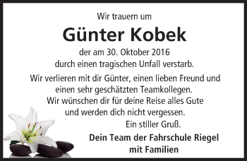 Traueranzeige von Günter Kobek von  Camberger Anzeiger