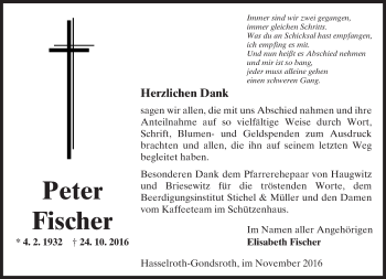 Traueranzeige von Elisabeth Fischer von  Gelnhäuser Tageblatt