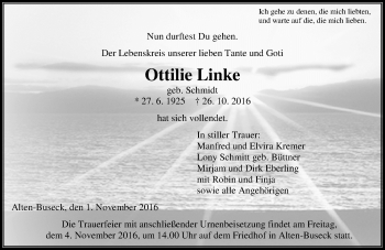 Traueranzeige von Ottilie Linke von  Gießener Anzeiger