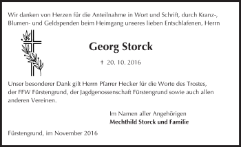 Traueranzeige von Georg Storck von Trauerportal Echo Online