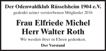 Traueranzeige von In Gedenken  von Trauerportal Rhein Main Presse