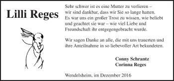 Traueranzeige von Lilli Reges von Trauerportal Rhein Main Presse