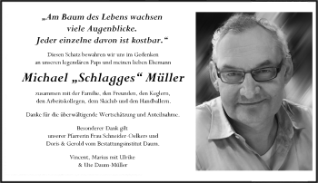 Traueranzeige von Michael Müller von Trauerportal Rhein Main Presse