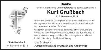 Traueranzeige von Kurt Grußbach von  Camberger Anzeiger
