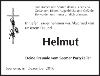 Traueranzeige von Helmut Struck von Trauerportal Echo Online