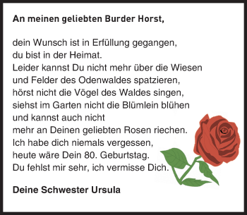 Traueranzeige von Horst  von trauer.echo-online.de