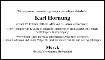 Traueranzeige von Karl Hornung von trauer.echo-online.de