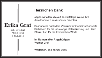 Traueranzeige von Erika Graf von trauer.echo-online.de